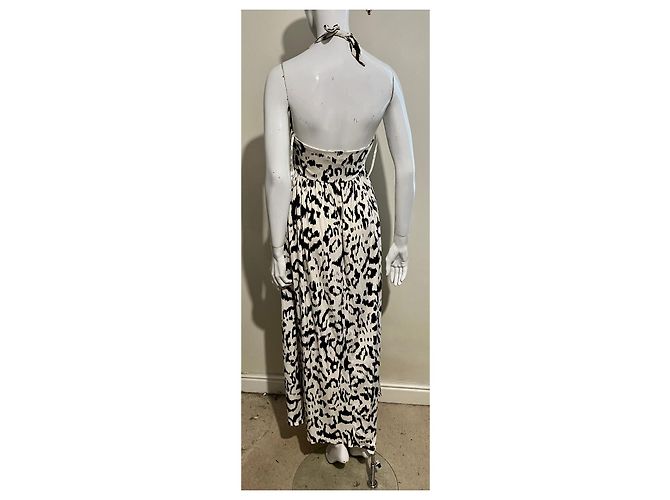 Diane Von Furstenberg DvF Maxi vestido de seda Franz Castaño Crudo Chocolate - vista 6