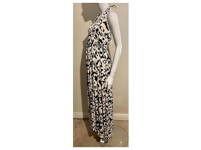 Diane Von Furstenberg DvF Maxi vestido de seda Franz Castaño Crudo Chocolate - vista 7