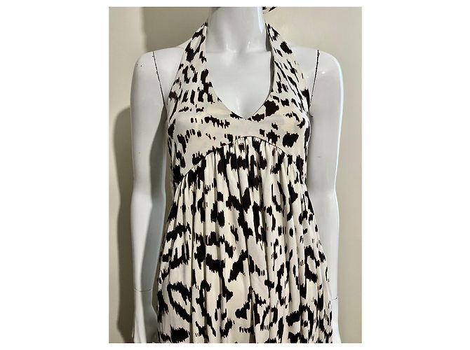 Diane Von Furstenberg DvF Maxi vestido de seda Franz Castaño Crudo Chocolate - vista 8