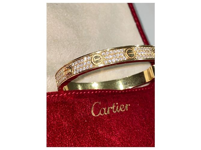Love Cartier misura grande full pavé 16 Giallo - vista 11