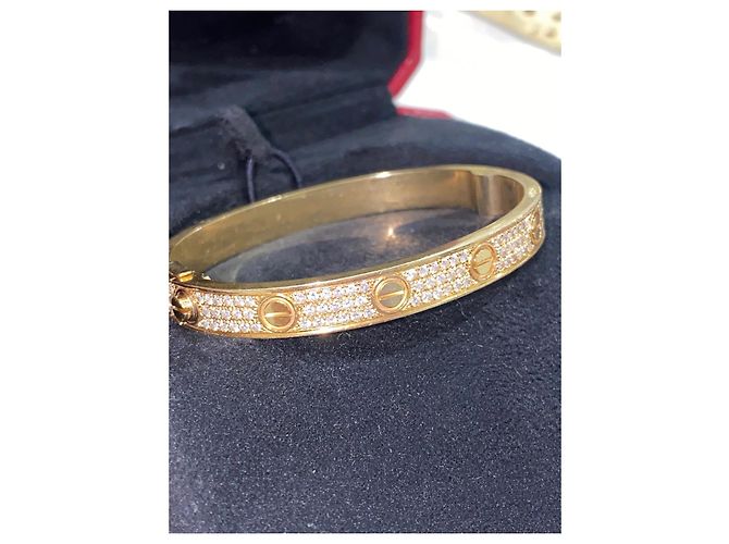 Love Cartier misura grande full pavé 16 Giallo - vista 12