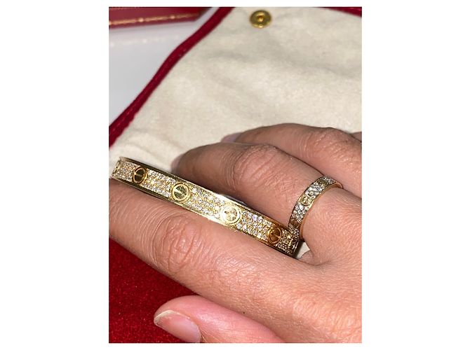 Love Cartier misura grande full pavé 16 Giallo - vista 4