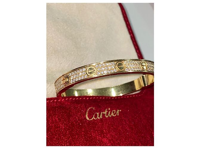 Love Cartier misura grande full pavé 16 Giallo - vista 10
