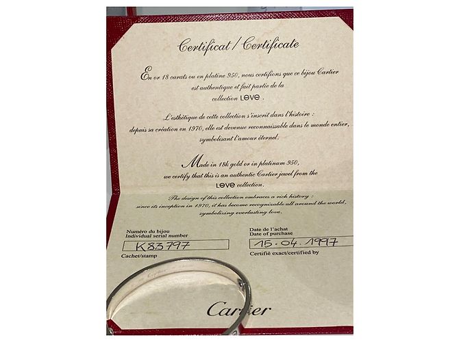 Love amore cartier oro bianco - vista 5