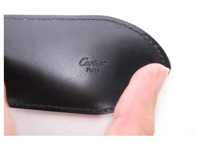 CARTIER GÜRTEL PANTHER SCHNALLE L5000118 T 84 CM SCHWARZER LEDERGÜRTEL - Ansicht 6
