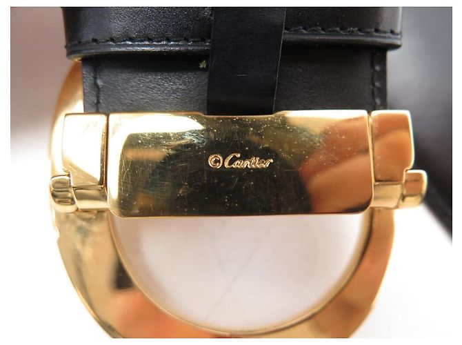 CARTIER GÜRTEL PANTHER SCHNALLE L5000118 T 84 CM SCHWARZER LEDERGÜRTEL - Ansicht 7