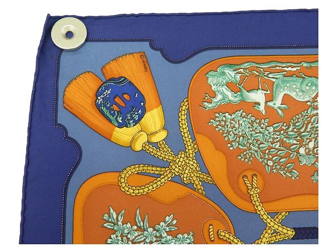 Hermès LOT 2 HERMES GAVROCHES SCIARPE LES FOLIES DU CIEL & TSUBAS CARRES SCIARPE Multicolore - vista 12