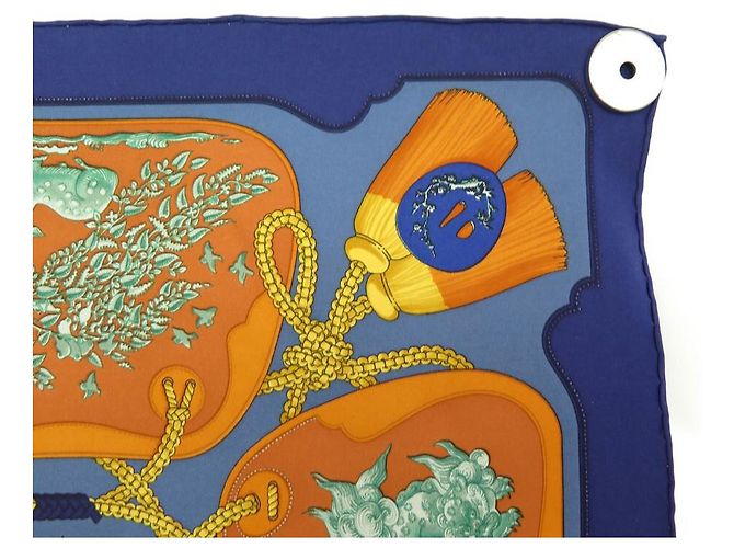 Hermès LOT 2 HERMES GAVROCHES SCIARPE LES FOLIES DU CIEL & TSUBAS CARRES SCIARPE Multicolore - vista 13