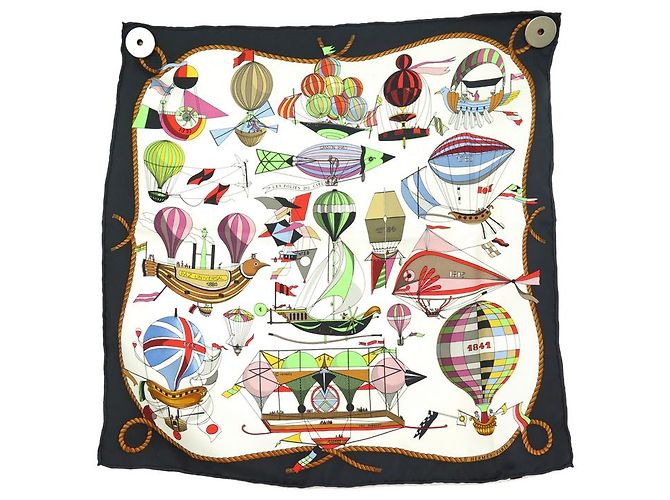 Hermès LOT 2 HERMES GAVROCHES SCIARPE LES FOLIES DU CIEL & TSUBAS CARRES SCIARPE Multicolore - vista 2