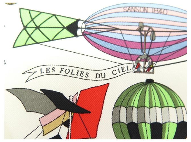 Hermès LOT 2 HERMES GAVROCHES SCIARPE LES FOLIES DU CIEL & TSUBAS CARRES SCIARPE Multicolore - vista 4