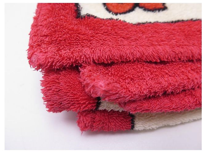 Hermès TAPIS DE PLAGE HERMES LEOPARDS H101015M32 DRAP DE BAIN EN COTON BEACH MAT Rouge - vue 10