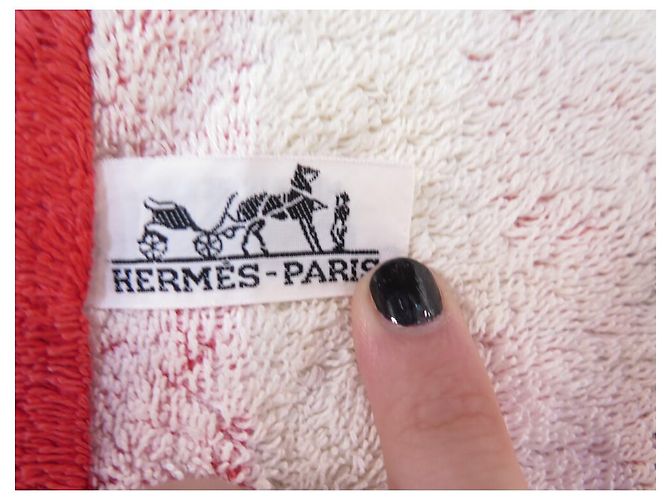 Hermès TAPIS DE PLAGE HERMES LEOPARDS H101015M32 DRAP DE BAIN EN COTON BEACH MAT Rouge - vue 4