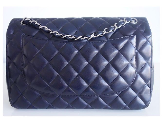 Timeless Borsa Chanel Classic Gm blu navy - vista 13