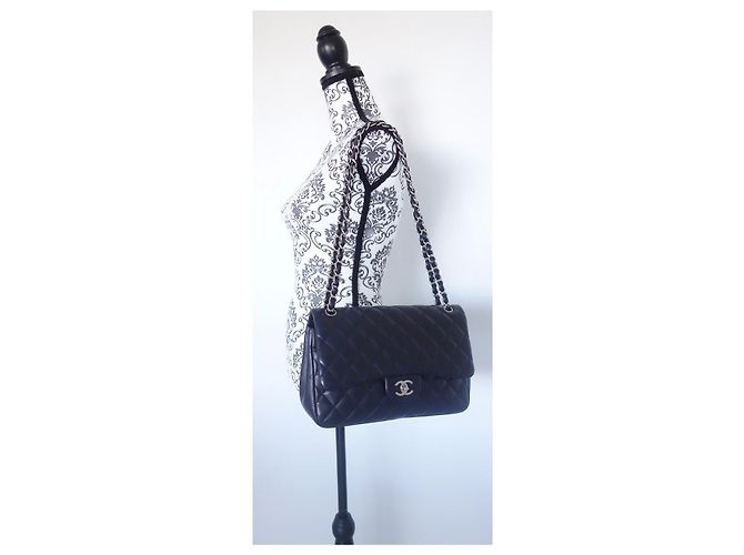 Timeless Borsa Chanel Classic Gm blu navy - vista 6