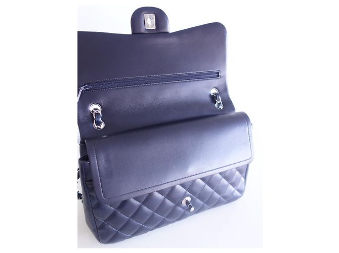 Timeless Borsa Chanel Classic Gm blu navy - vista 8