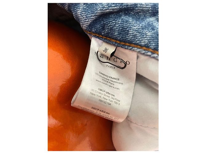 Jeans Sandro de algodão azul claro de perna larga - vista 6