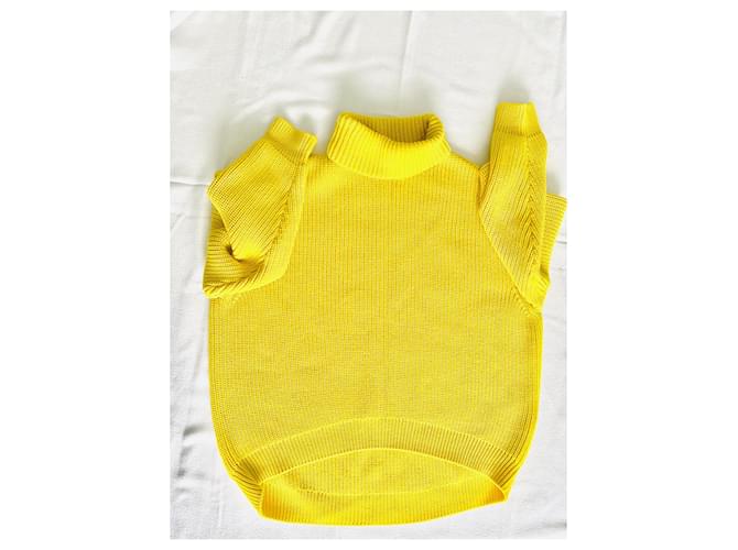 Pull oversize en grosse maille Givenchy jaune - vue 2