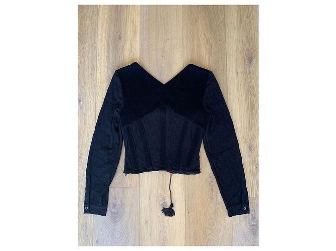 Top Corsé Dolce & Gabbana con Mangas de Encaje Negro - vista 7