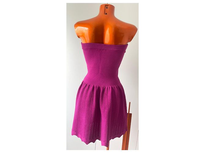 Vestido de algodón Maje sin tirantes morado Púrpura - vista 2