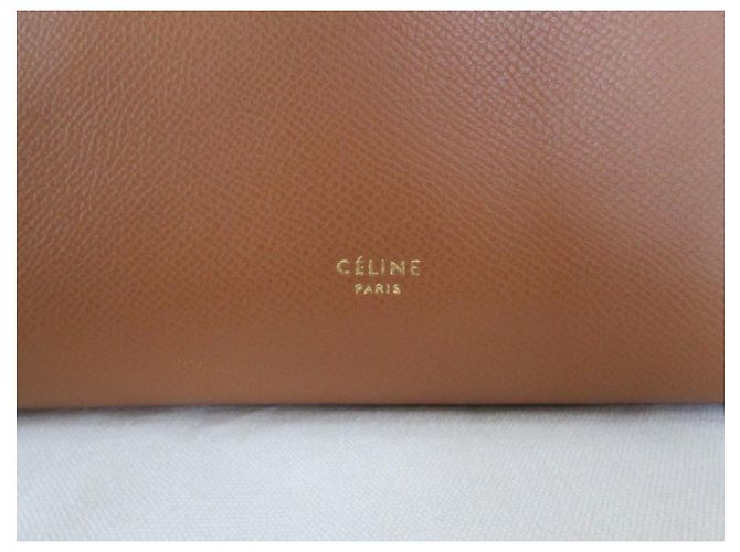 Borsa a mano Céline in pelle granulosa color caramello - vista 6