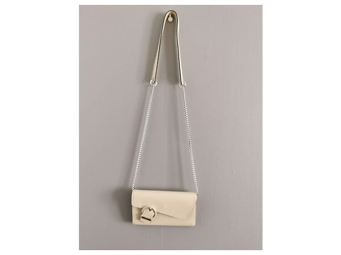 Borsa a tracolla Lancel in pelle e catena crema Beige Crudo - vista 2