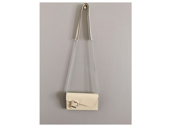 Borsa a tracolla Lancel in pelle e catena crema Beige Crudo - vista 4