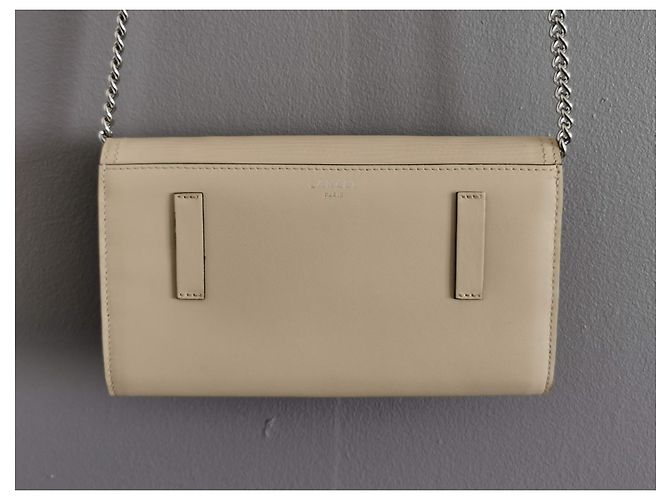 Borsa a tracolla Lancel in pelle e catena crema Beige Crudo - vista 6