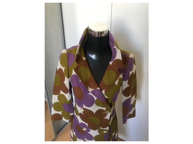 Abrigo Céline de lino con estampado de flores Talla 38 Multicolor - vista 2