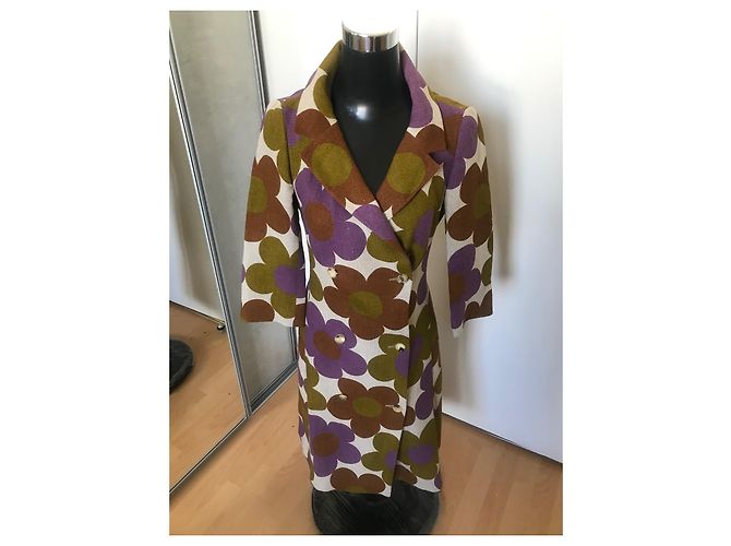 Abrigo Céline de lino con estampado de flores Talla 38 Multicolor - vista 3