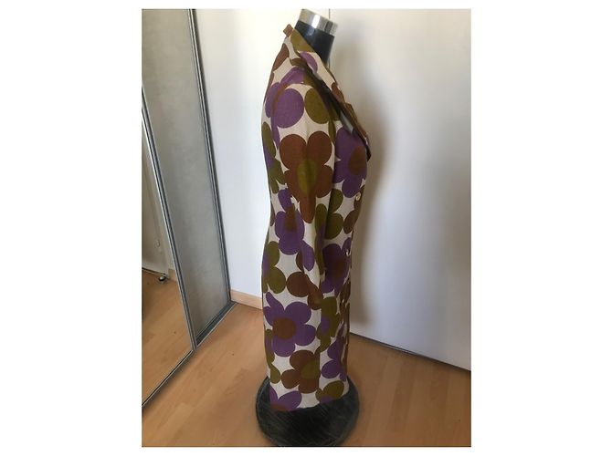 Abrigo Céline de lino con estampado de flores Talla 38 Multicolor - vista 4