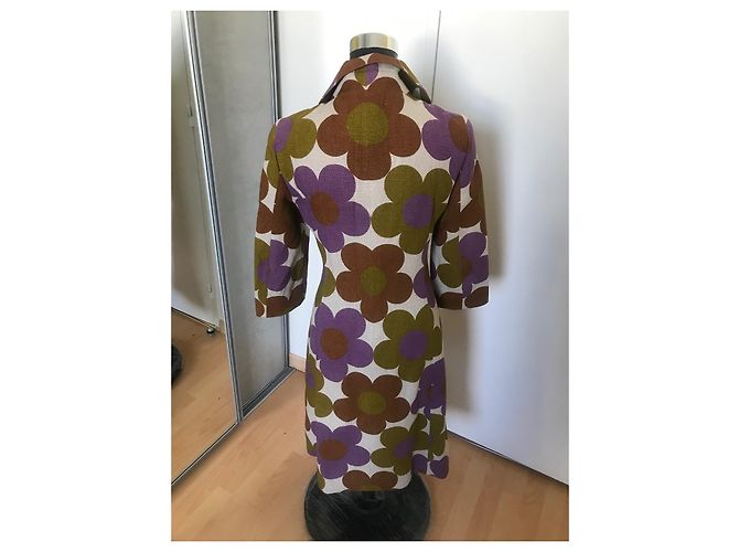 Abrigo Céline de lino con estampado de flores Talla 38 Multicolor - vista 5