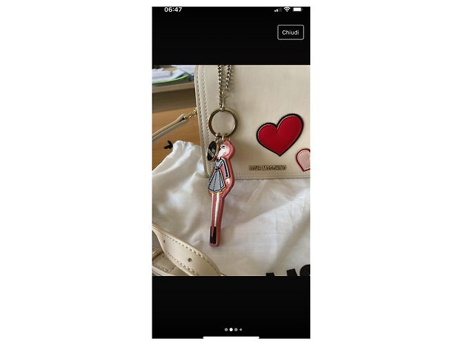 Borsa Love Moschino Rossa Eggshell in ecopelle con portachiavi Rosso Bianco sporco - vista 3