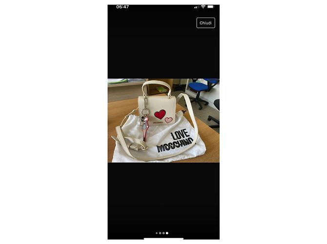 Borsa Love Moschino Rossa Eggshell in ecopelle con portachiavi Rosso Bianco sporco - vista 4
