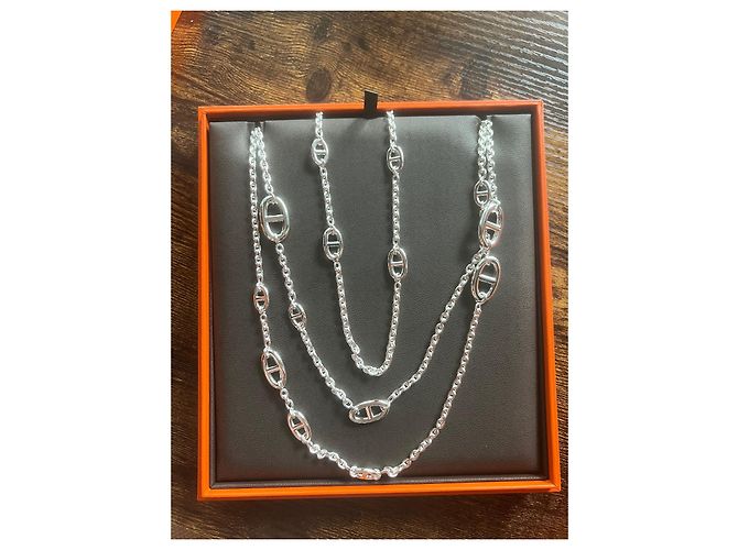 Hermès baile alegre 160 Collar Largo Plata - vista 2
