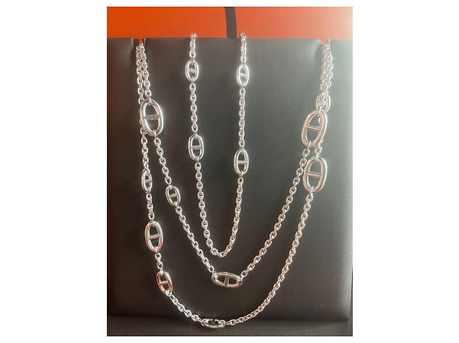 Hermès baile alegre 160 Collar Largo Plata - vista 4