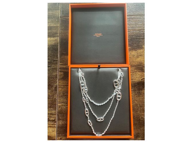 Hermès baile alegre 160 Collar Largo Plata - vista 5