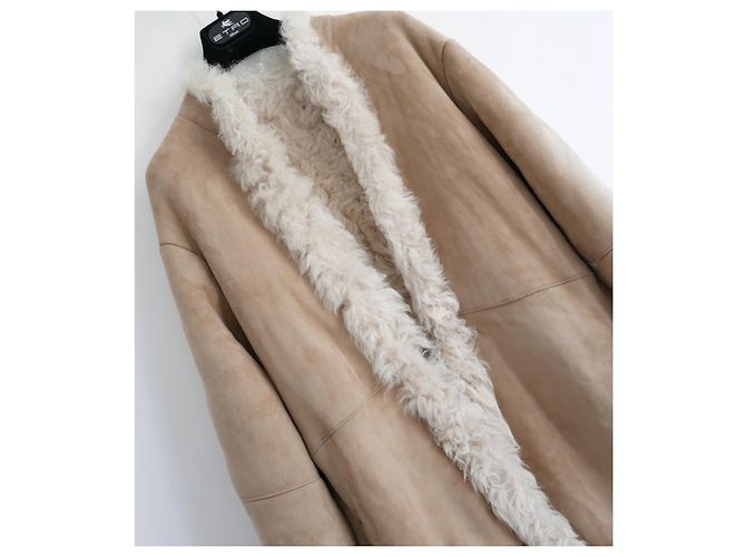 Etro Cappotto lungo in montone shearling svasato - vista 4