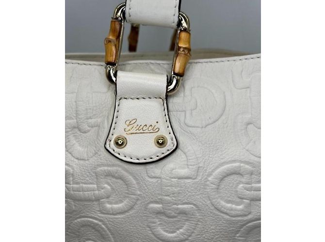 Bamboo Bolso de mano Gucci Detalles de bambú Blanco - vista 15