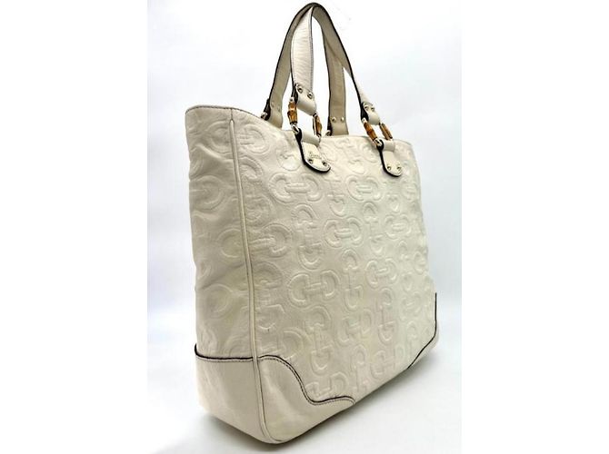 Bamboo Bolso de mano Gucci Detalles de bambú Blanco - vista 16