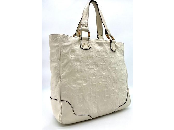 Bamboo Bolso de mano Gucci Detalles de bambú Blanco - vista 18