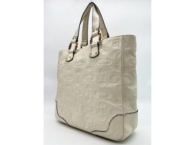Bamboo Bolso de mano Gucci Detalles de bambú Blanco - vista 20