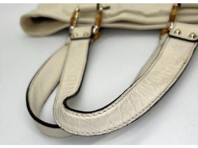 Bamboo Bolso de mano Gucci Detalles de bambú Blanco - vista 8