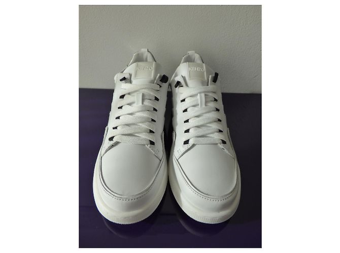 Sneakers Kenzo in pelle bianca e argento Bianco - vista 13