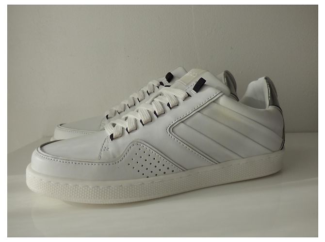 Sneakers Kenzo in pelle bianca e argento Bianco - vista 4