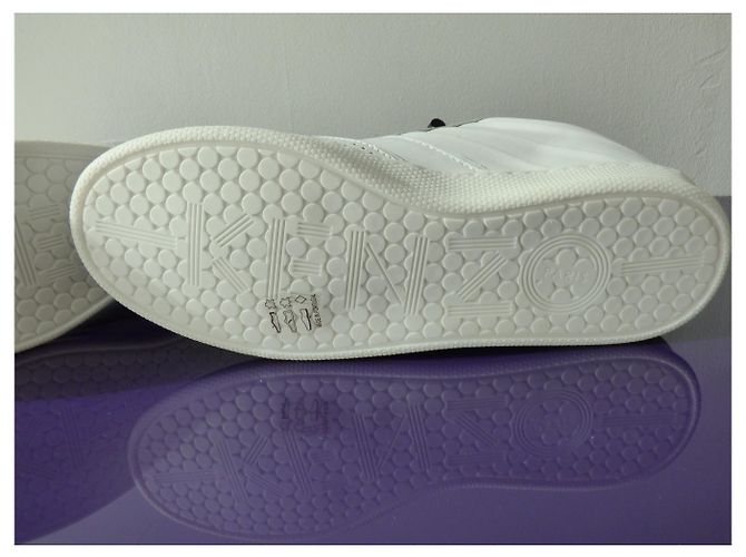 Sneakers Kenzo in pelle bianca e argento Bianco - vista 8
