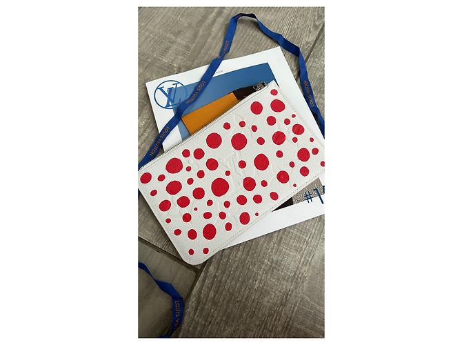 Pochette neverfull Louis Vuitton Kusama Bianco Rosso - vista 5