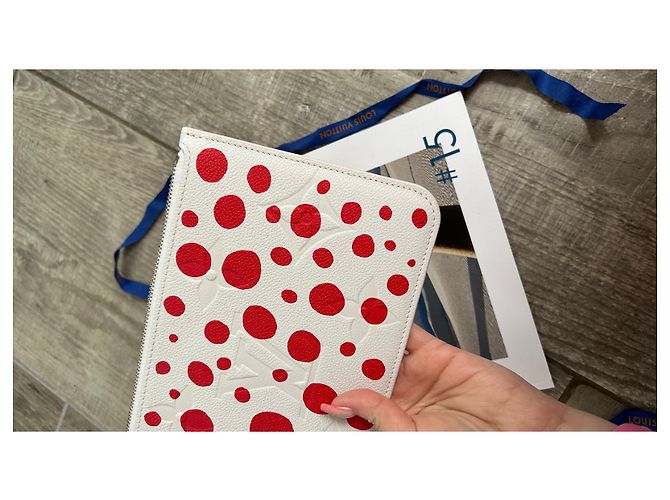 Pochette neverfull Louis Vuitton Kusama Bianco Rosso - vista 6