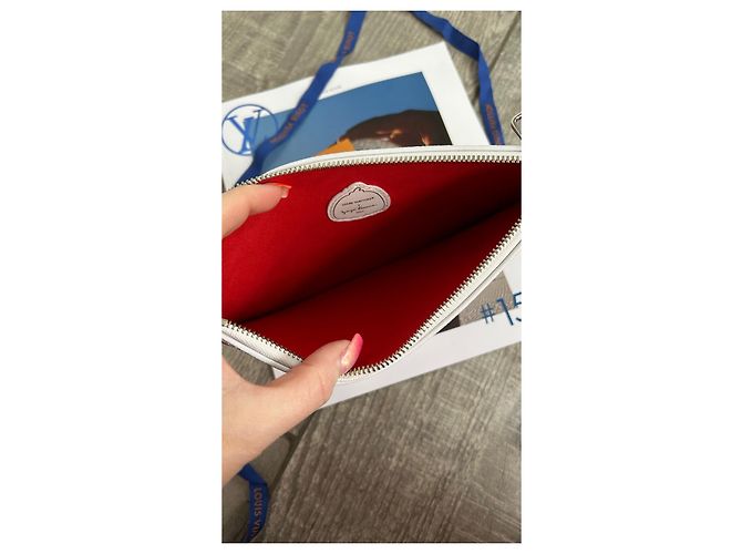 Pochette neverfull Louis Vuitton Kusama Bianco Rosso - vista 8