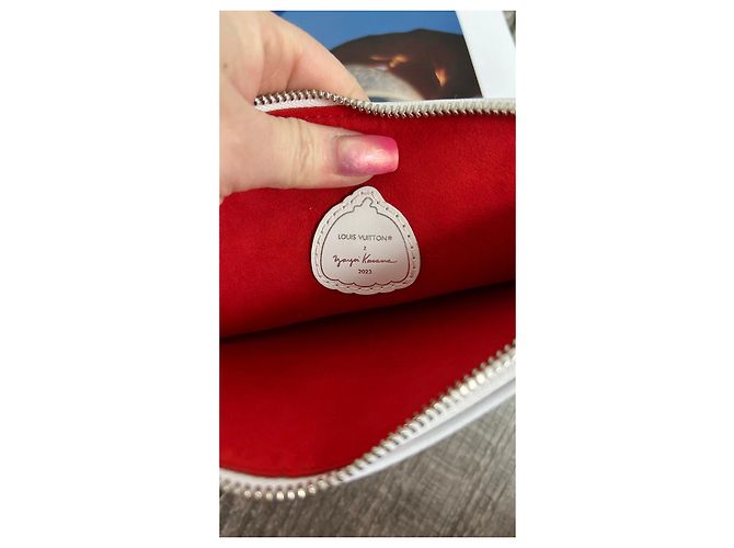 Pochette neverfull Louis Vuitton Kusama Bianco Rosso - vista 9