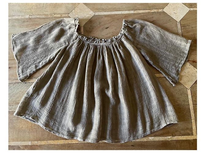 Taupe-beiges Leinentop Sita Murt T.36 - Ansicht 2